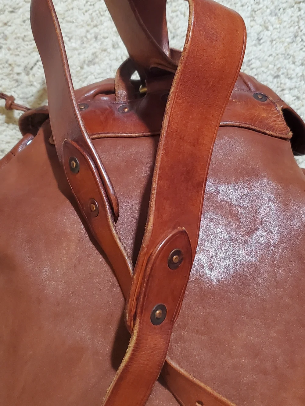 Ralph Lauren Double RL Brown Leather Backpack